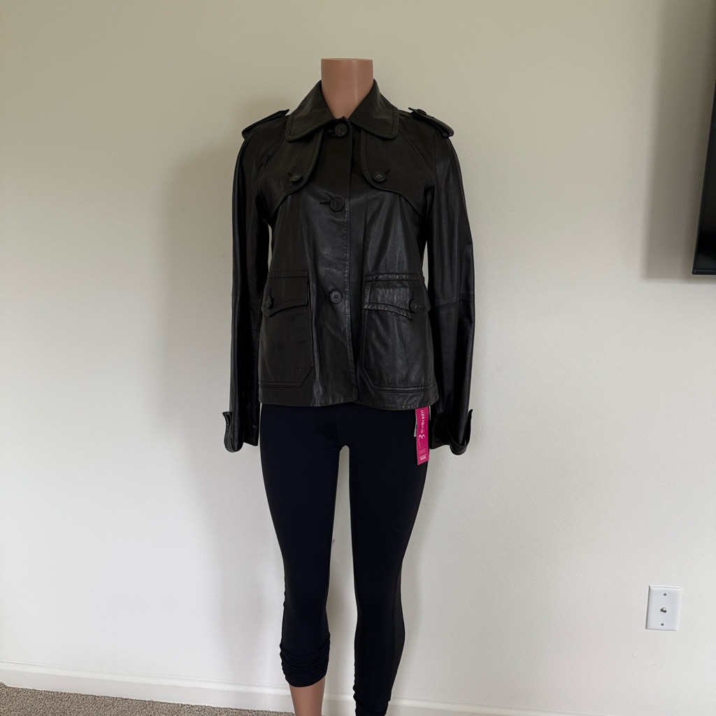 Theory Black Leather Women's Jacket